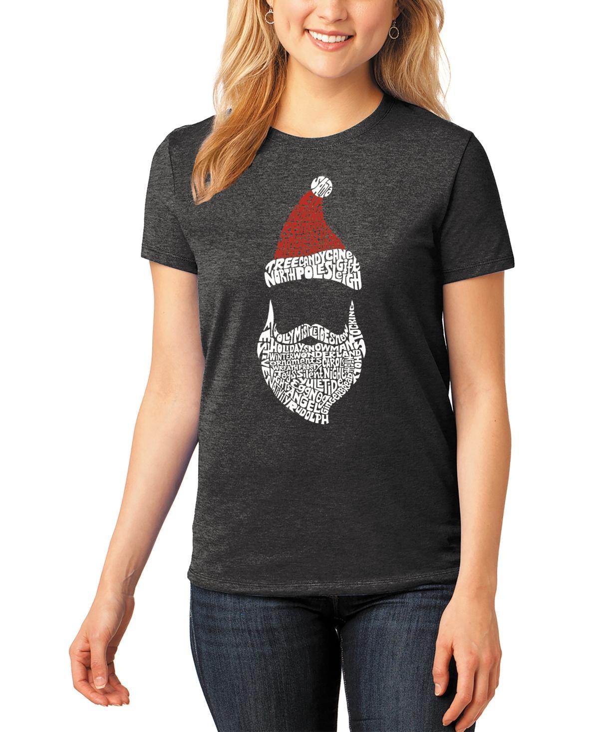 La Pop Art Womens Santa Claus Premium Blend Word Art T-shirt Product Image