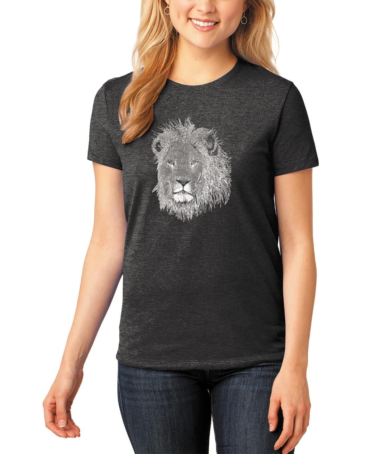 Womens Premium Blend Word Art Lion T-shirt Product Image