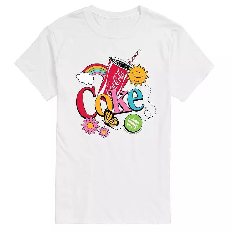 Mens Coke Colorful Collage Graphic Tee Ivory Product Image