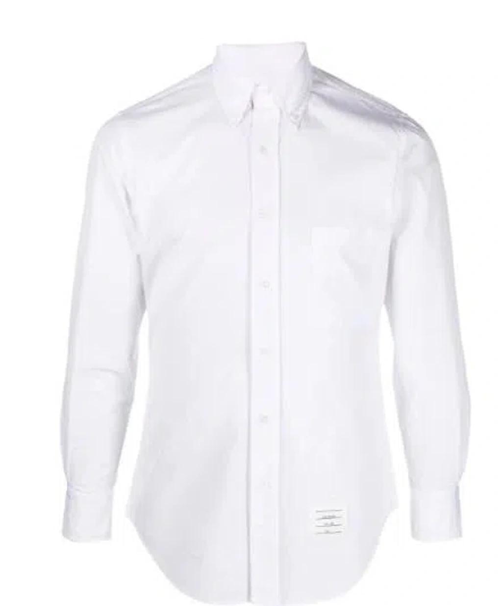 Versatile Cotton Shirt With Long Sleeves In White Product Image