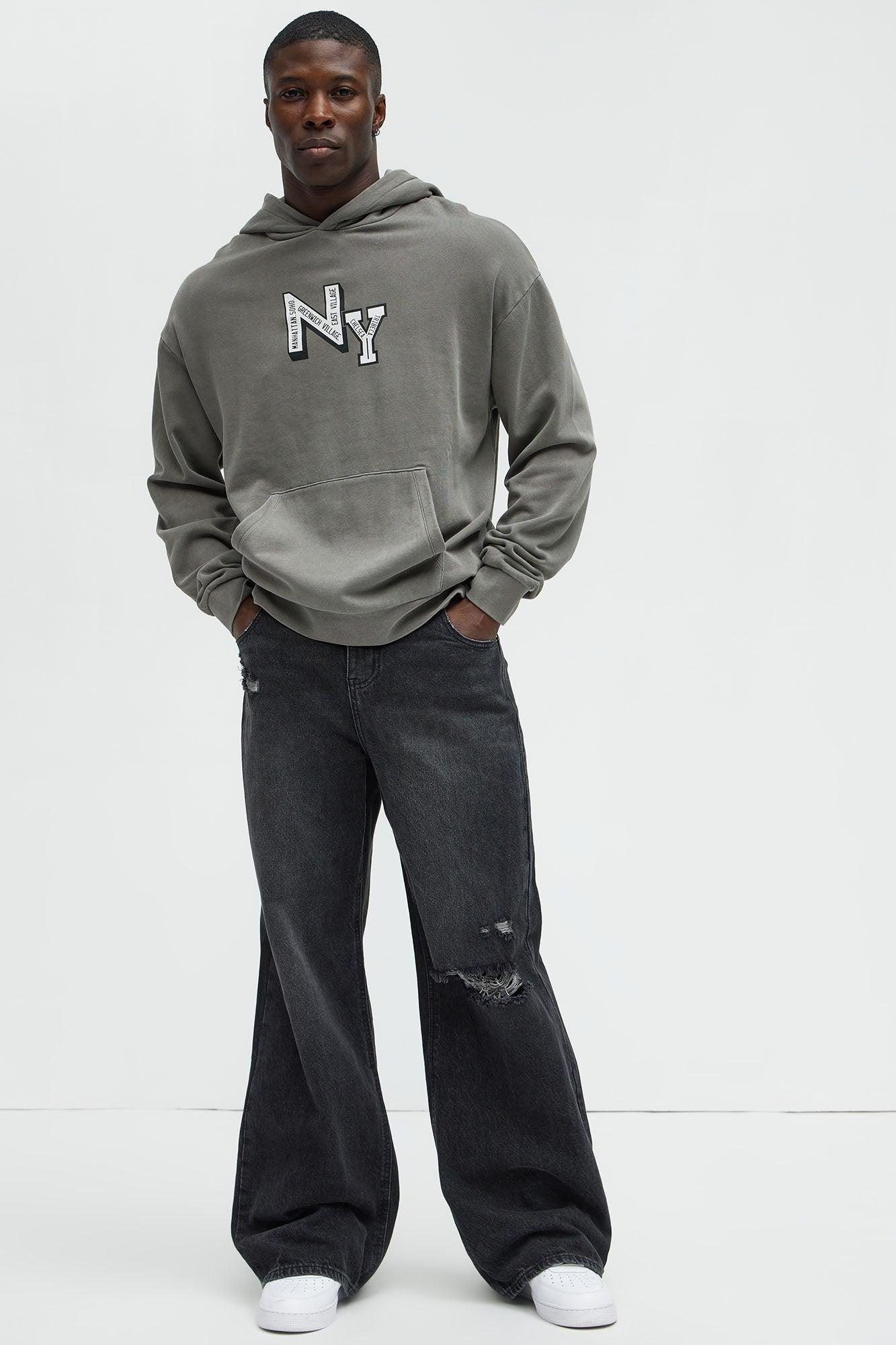 New York Round The Way Hoodie - Grey Product Image