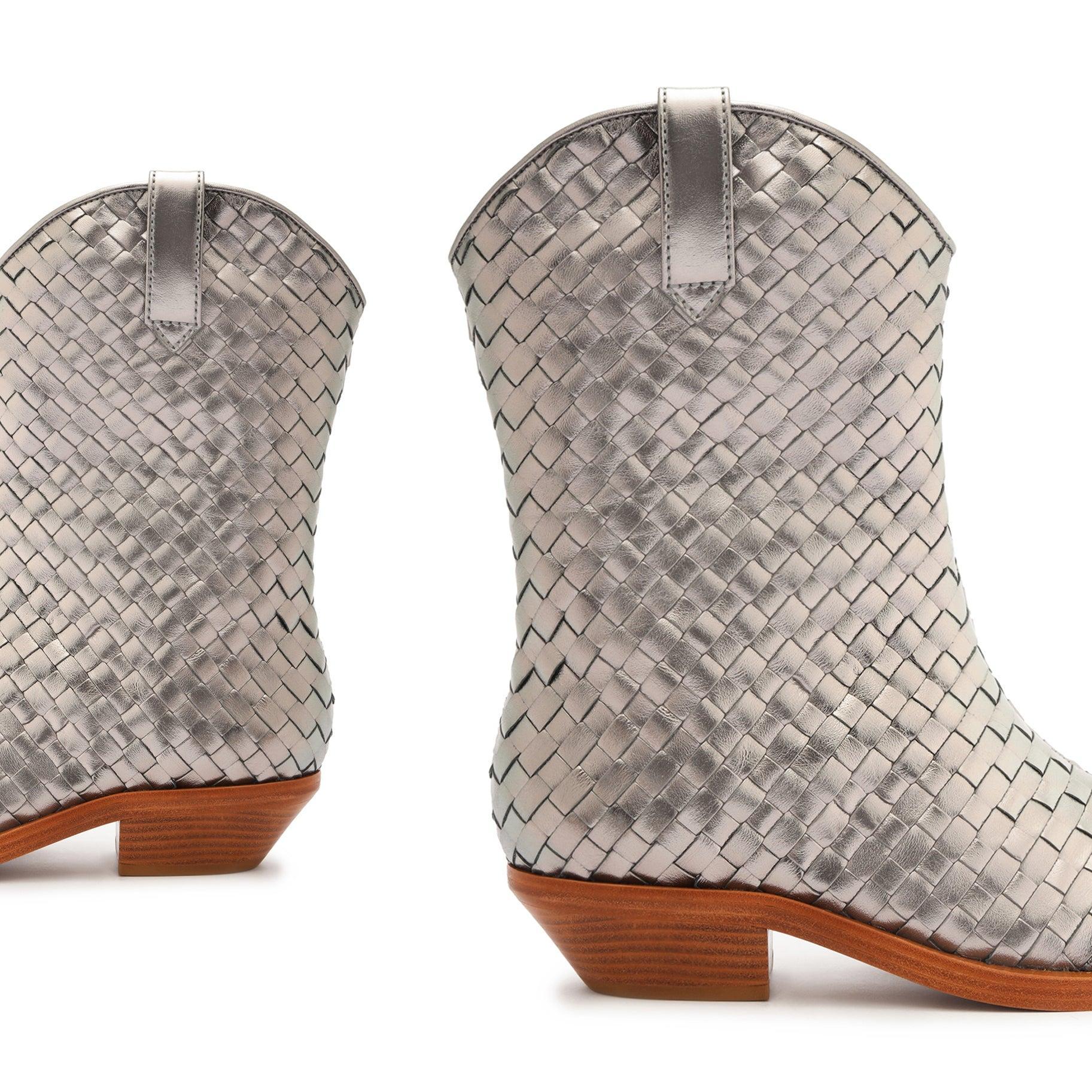 Cicera Woven Metallic Leather Bootie Product Image