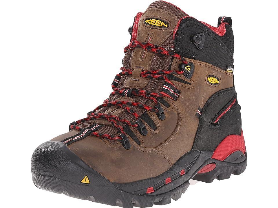 KEEN Utility Pittsburgh (Steel Toe) (Bison/Red) Men's Work Boots Product Image