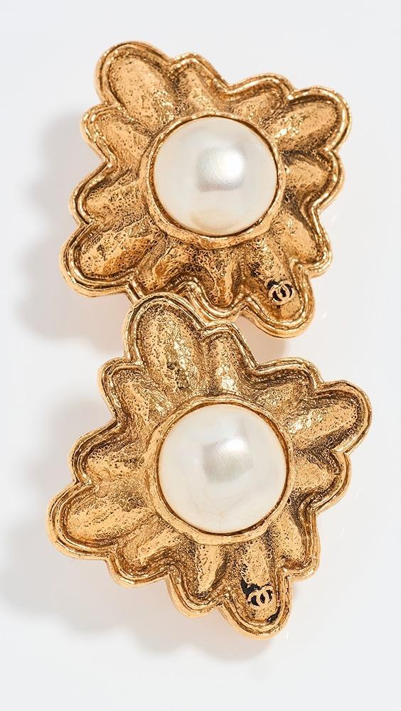 What Goes Around Comes Around Chanel Gold Gold Pearl Earrings | Shopbop Product Image