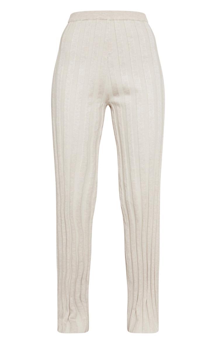 Stone Wide Rib Knitted Pants Product Image