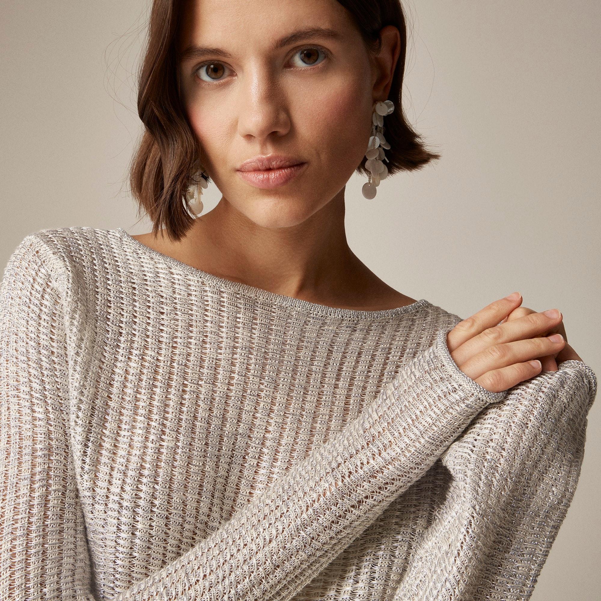 Collection metallic open-weave sweater Product Image