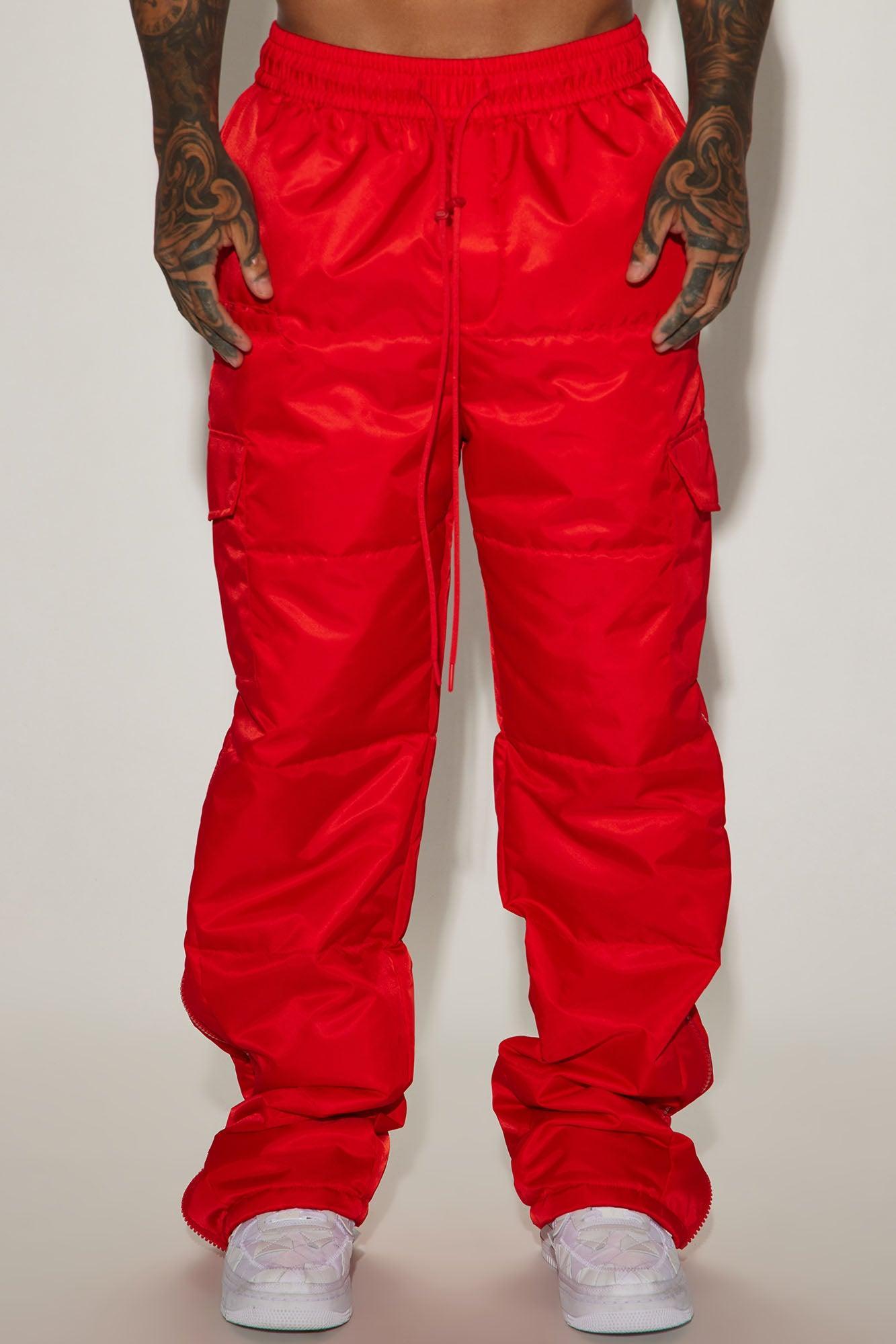 Ride With Me Padded Nylon Pants - Red Product Image