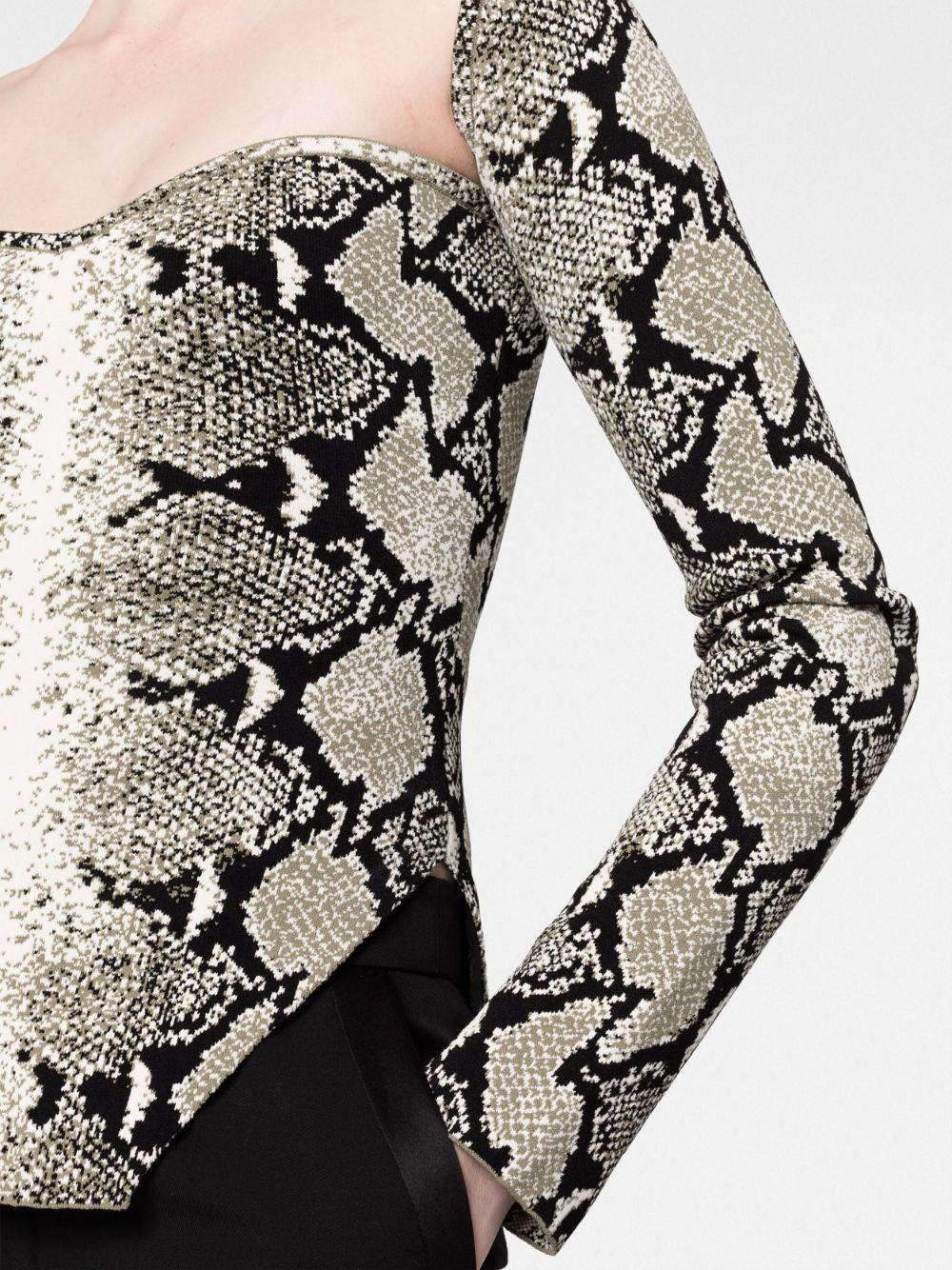 Maddy Snake-print Top In Grey Product Image