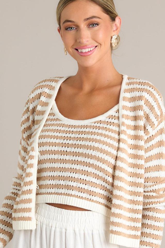 Radiant Reflections Tan Stripe Knit Tank Product Image