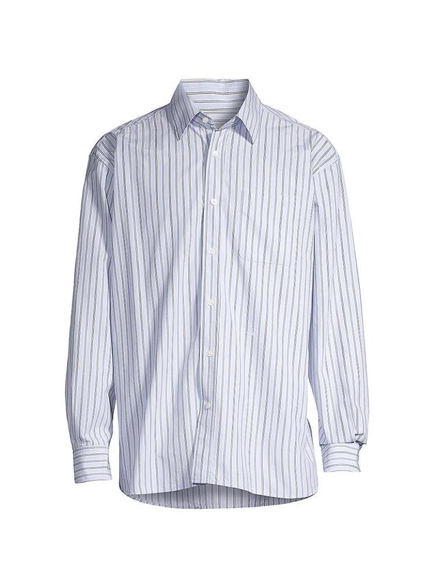 Mens Striped Cotton Button-Front Shirt Product Image