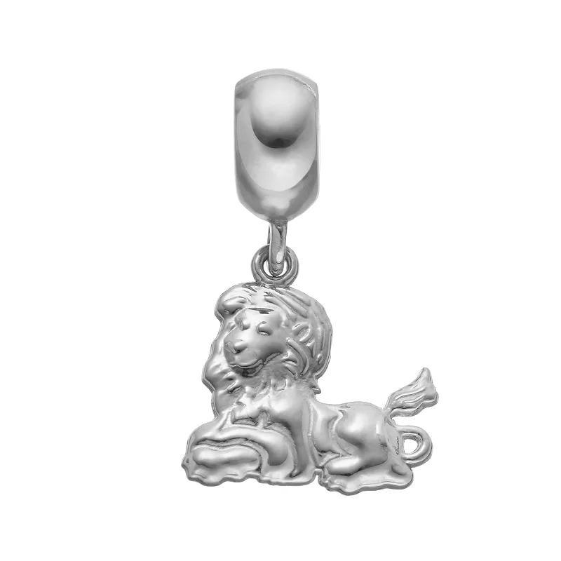 LogoArt Sterling Silver Phi Mu Sorority Lion Charm, Womens, Grey Product Image