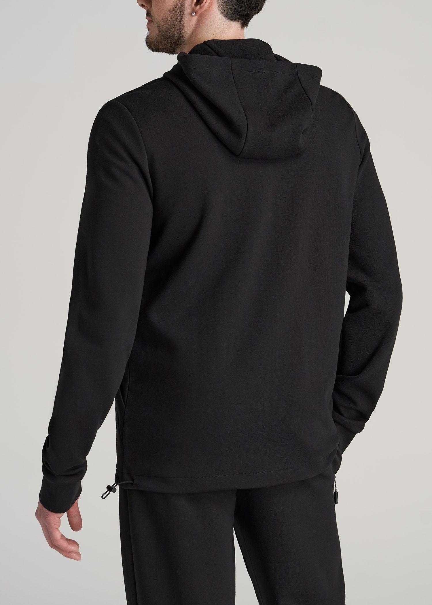 Tall Men's Tech-Knit Long Track Jacket in Black Male Product Image