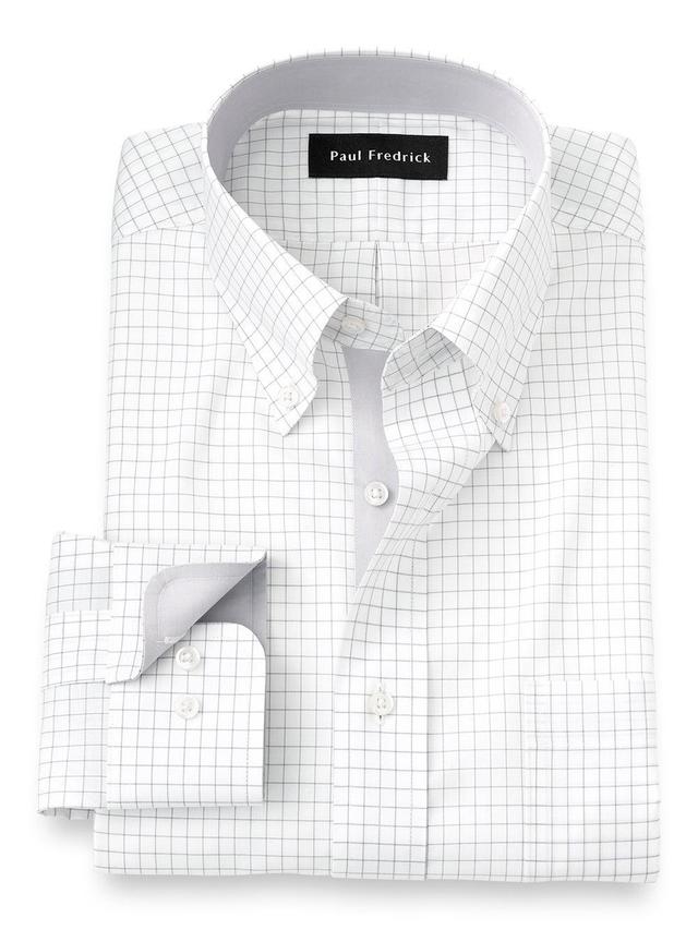 Non-iron Cotton Check Dress Shirt With Contrast Trim Product Image