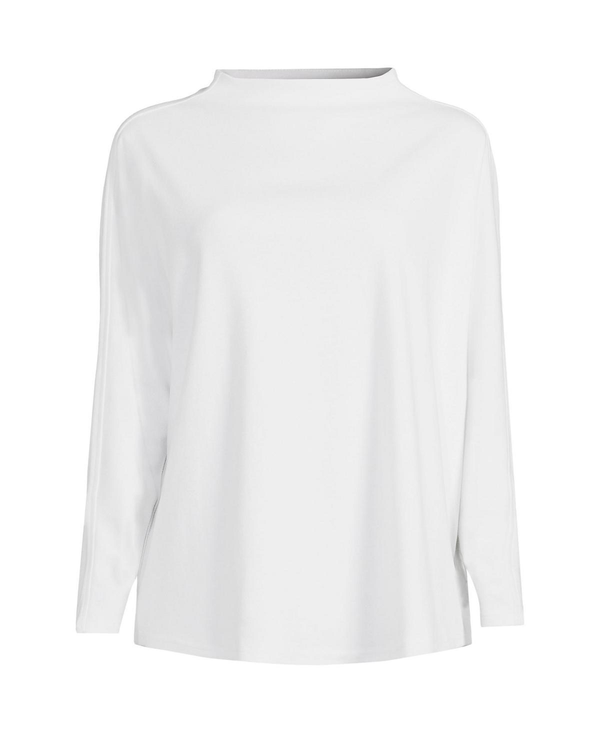 Lands End Womens Sport Knit Funnel Neck Top Product Image