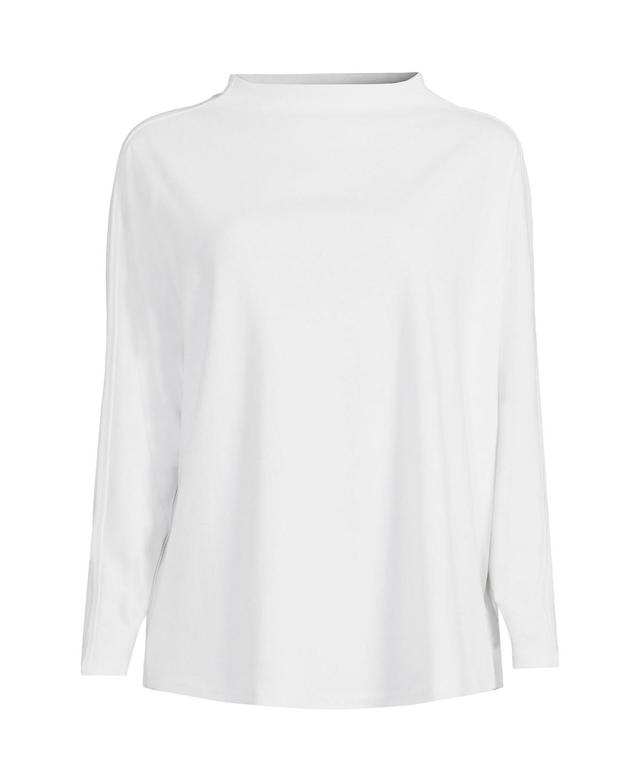 Womens Lands End Long-Sleeve Sport Knit Funnel-Neck Top Product Image