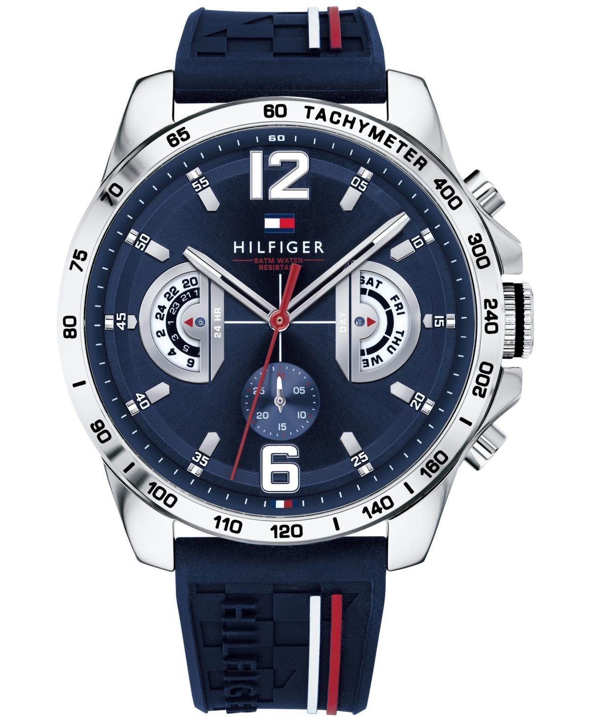 Tommy Hilfiger Mens Navy Silicone Strap Watch 46mm Product Image