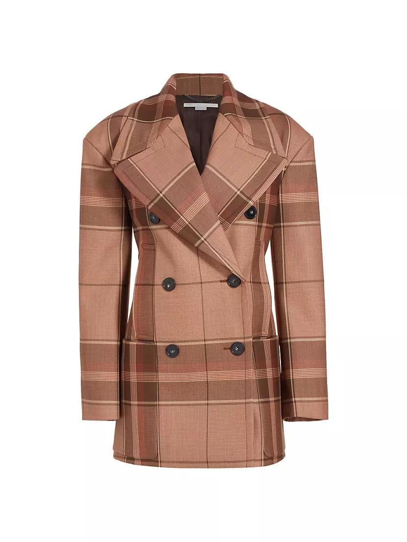 Plaid Wool Peacoat Product Image