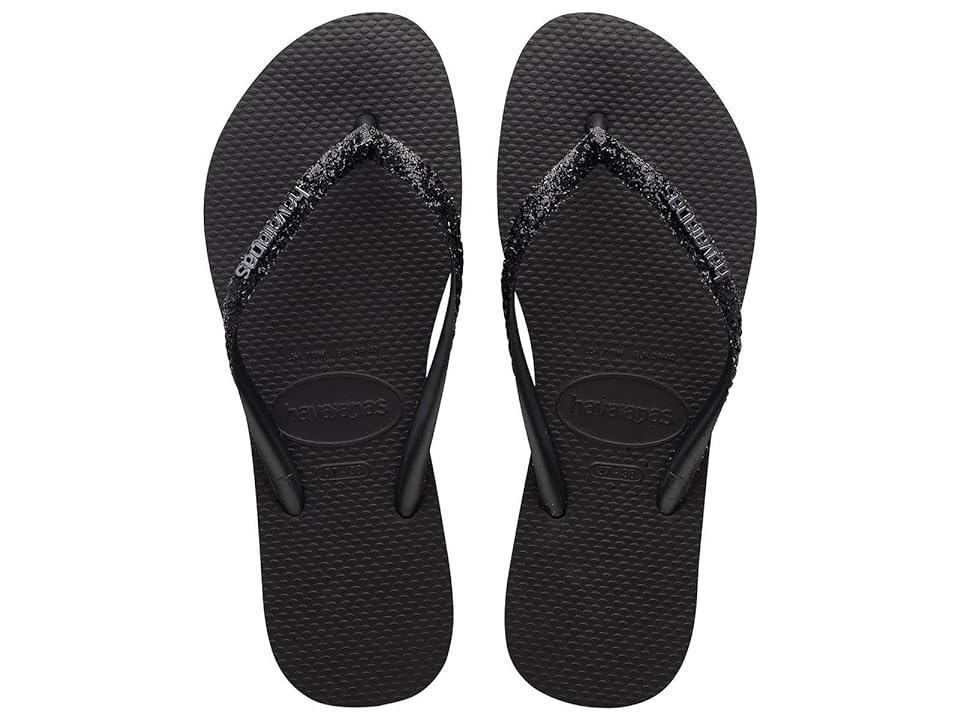 Havaianas Slim Glitter II Flip Flop Sandal Dark Grey) Women's Shoes Product Image