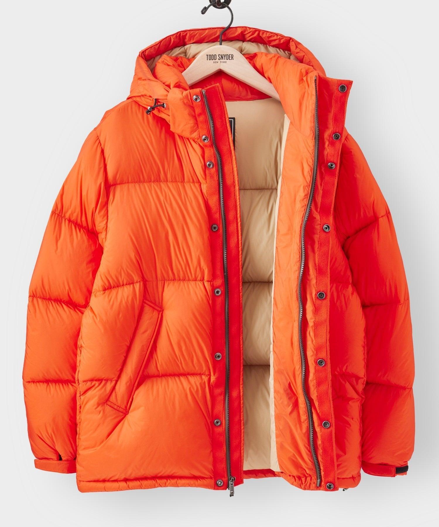 Italian Short Tech Down Parka in Orange Product Image