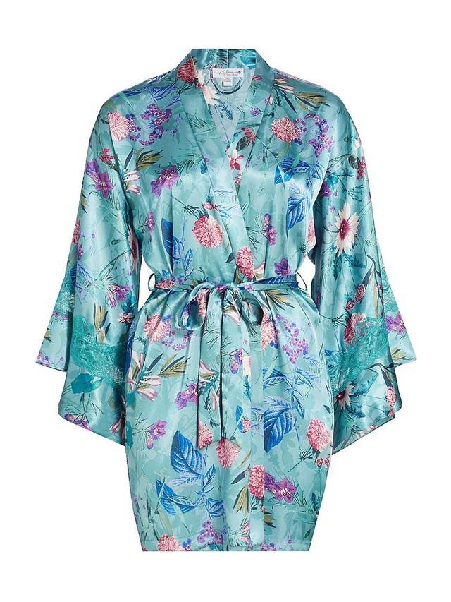 Womens Joelle Floral Satin Wrap Robe Product Image