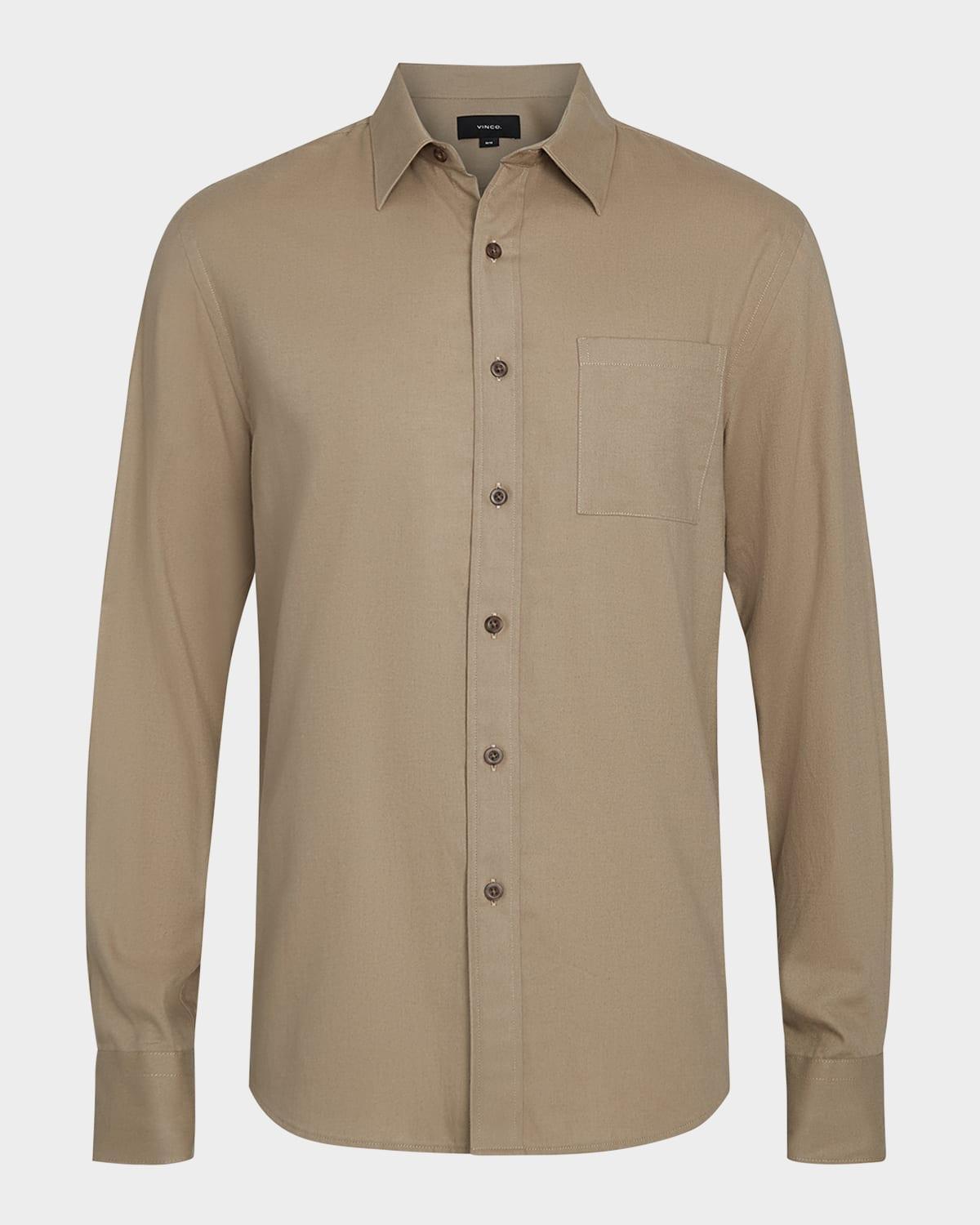 Mens Cotton and Wool Twill Sport Shirt Product Image