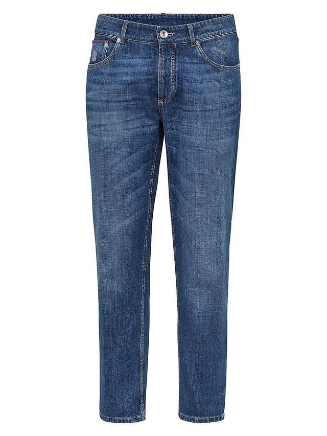 Mens Lightweight Denim Traditional Fit Five Pocket Jeans Product Image