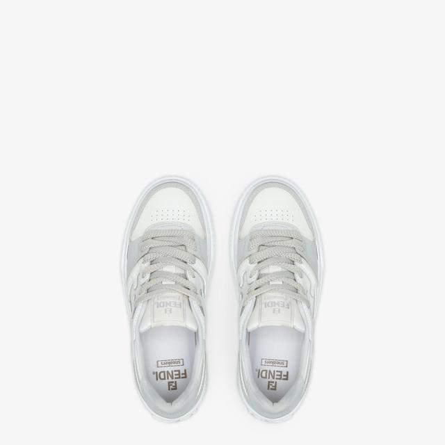 Fendi MatchGray leather platform low-tops Product Image