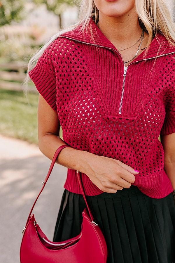 Cozy Lifestyle Knit Top in Red Product Image