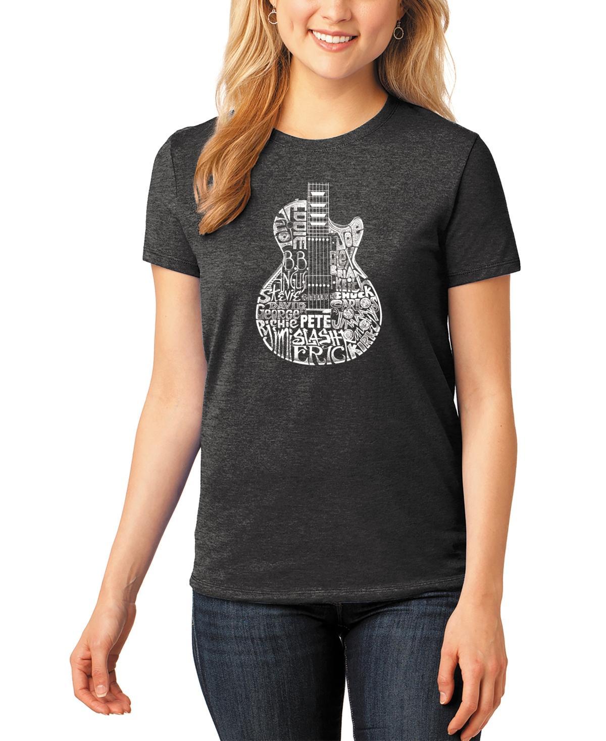 Womens Word Art Rock Guitar Head T-Shirt Product Image