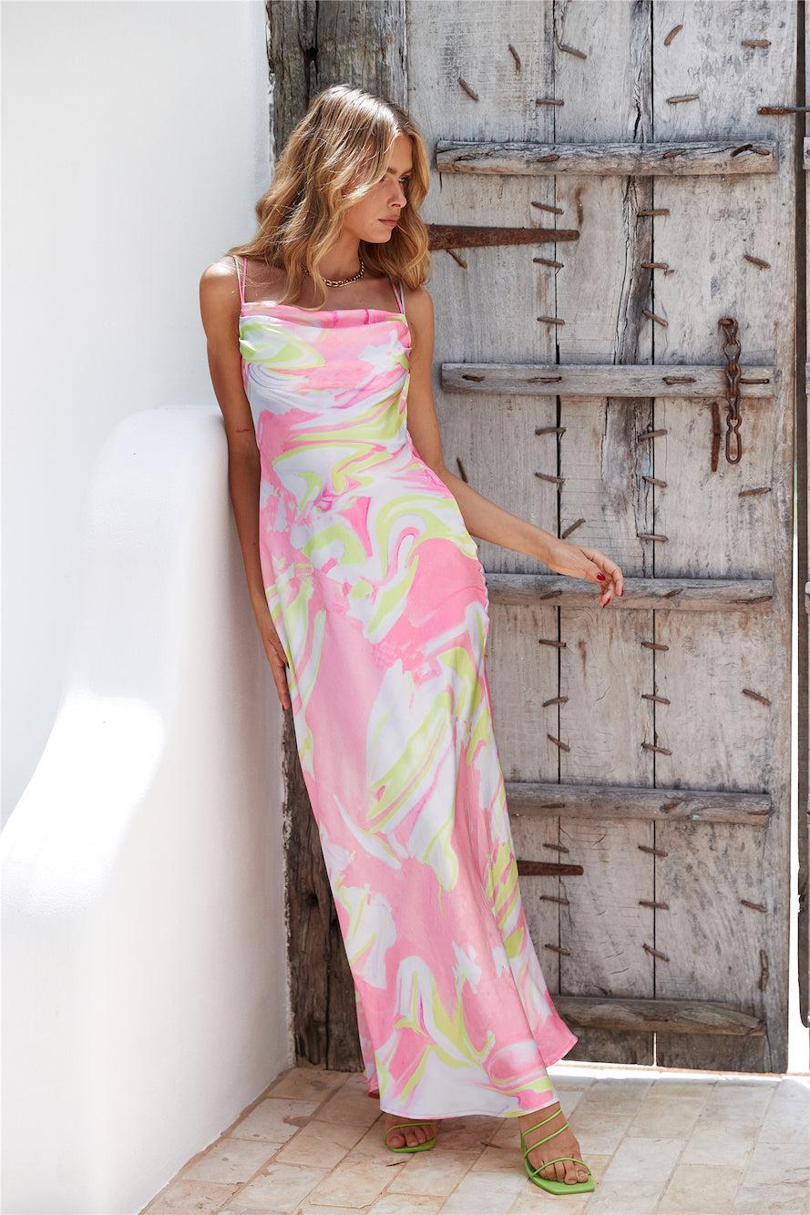 Party Pop Maxi Dress Pink Product Image