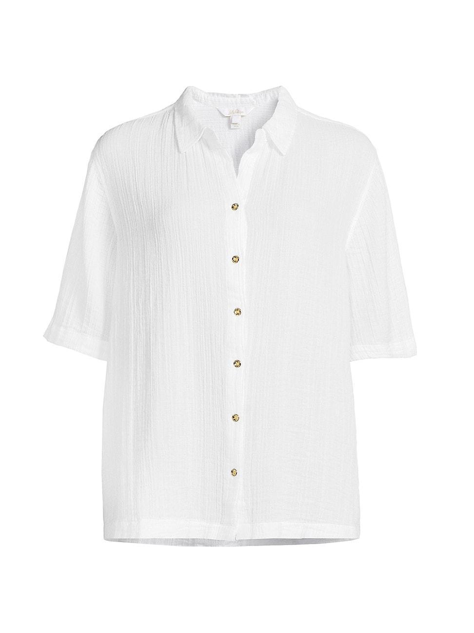 Womens Franki Button-Front Coverup Shirt Product Image