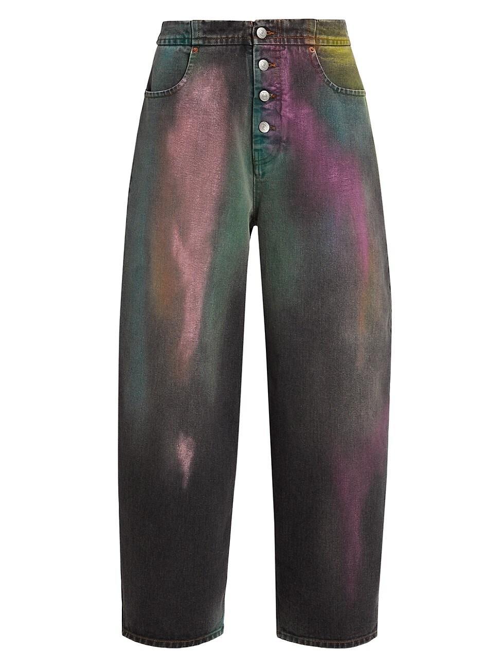 Womens Dyed Button-Fly Tapered Jeans product image