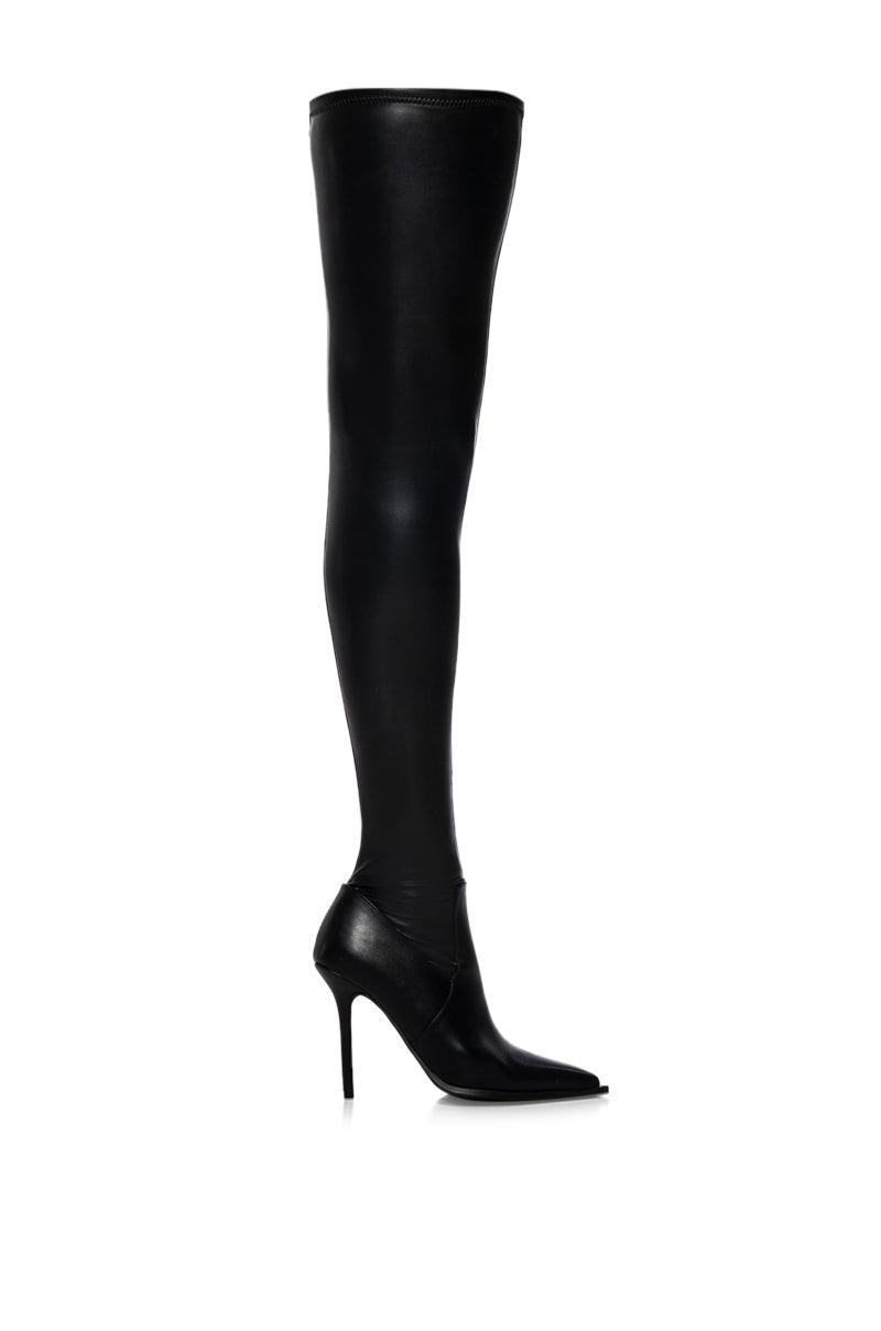 AZALEA WANG MILEY STILETTO STRETCH BOOT WITH 4 WAY STRETCH IN BLACK Product Image