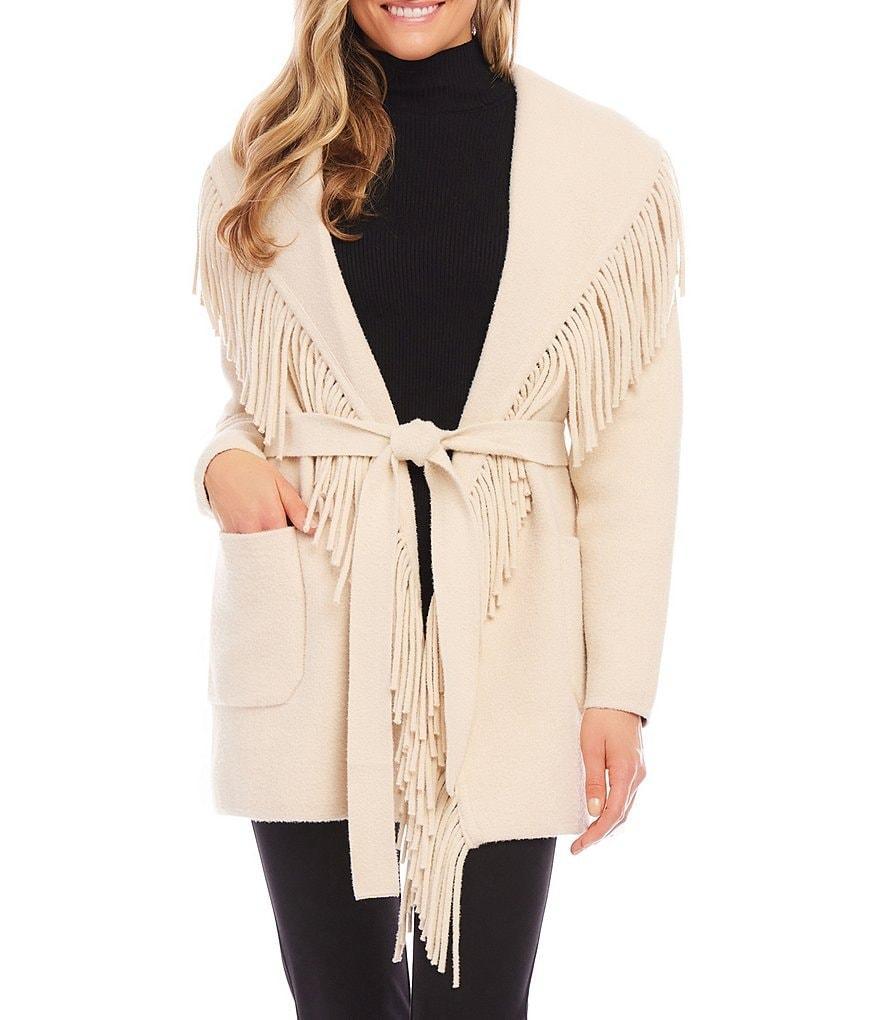 Karen Kane Fringe Collared Long Sleeve Jacket product image