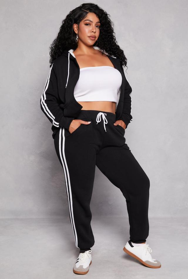 Womens Plus Size Varsity Stripe Drawstring Joggers Product Image