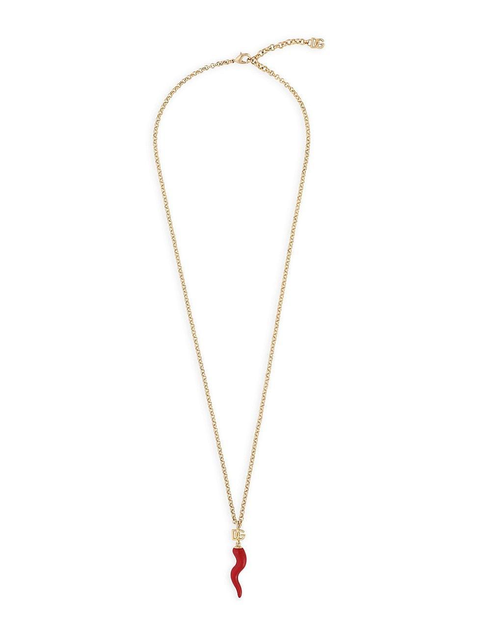 Womens Logo Goldtone & Enamel Cornetto Pendant Necklace Product Image