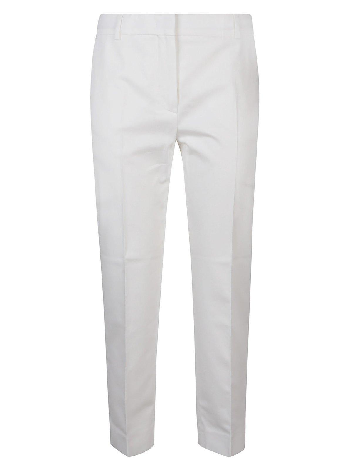 Cropped Slim Trousers In Bianco Product Image