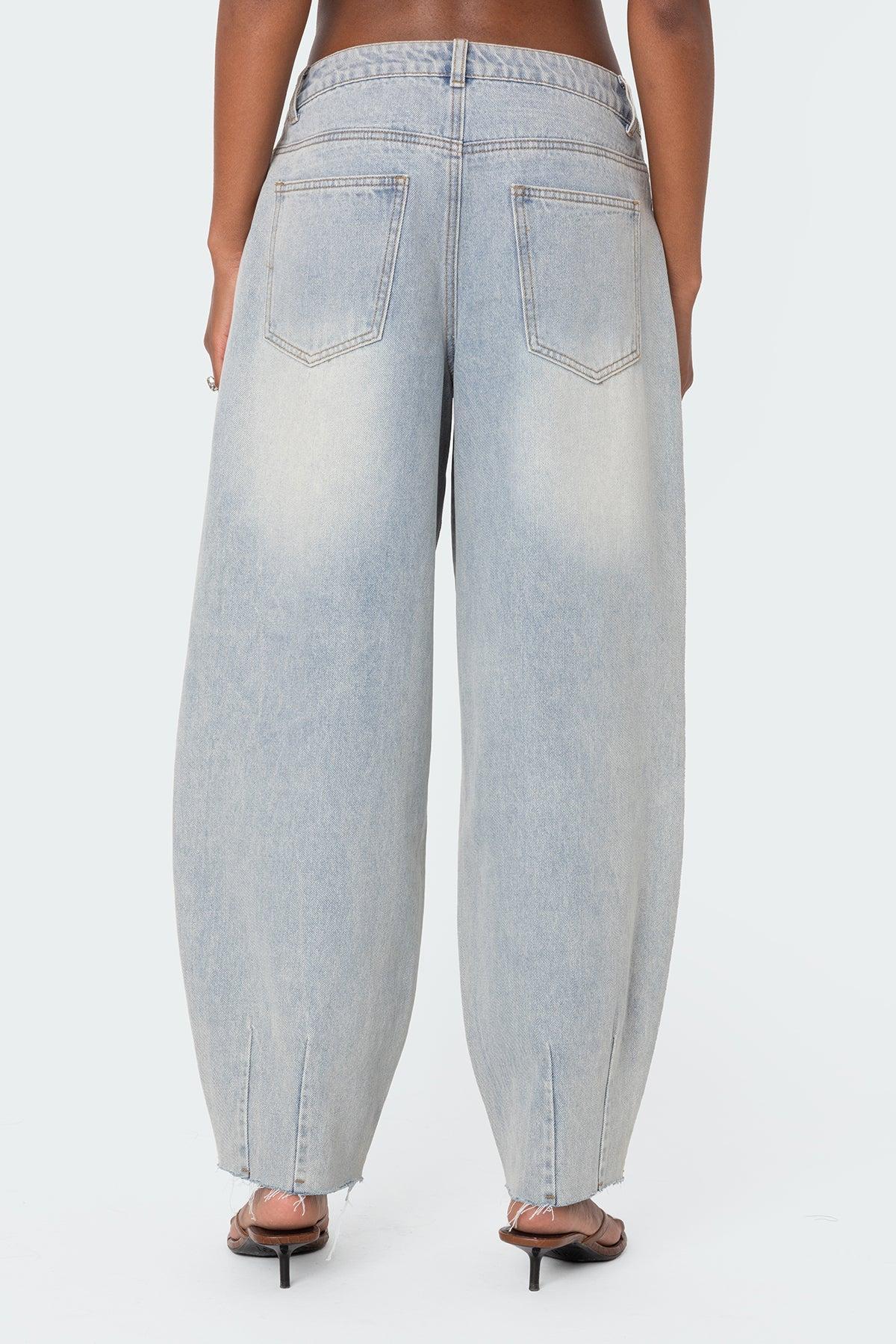 Balloon Washed Low Rise Jeans Product Image