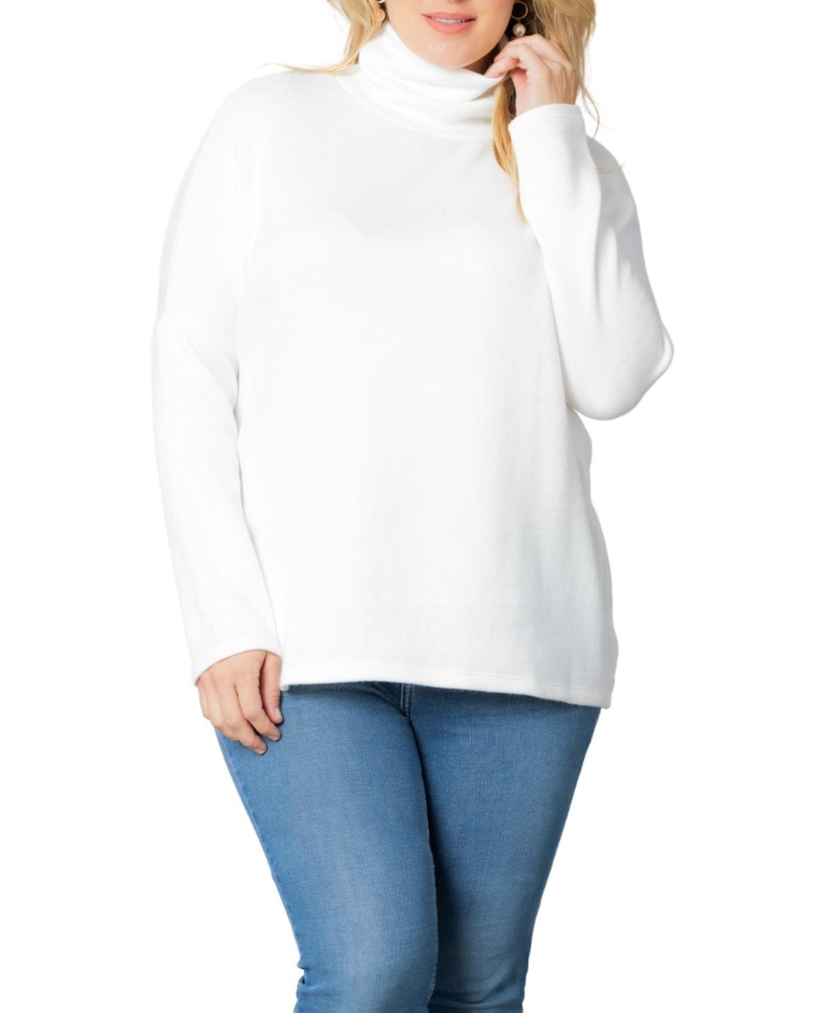 Womens Plus Size Paris Turtleneck Tunic Sweater Product Image