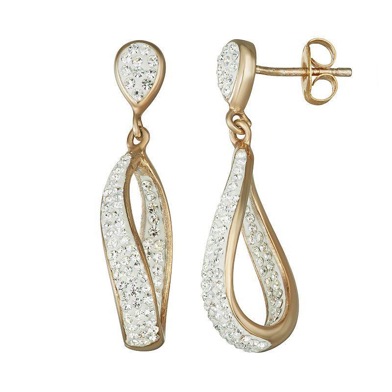 Chrystina Crystal Dangle Drop Earrings, Womens, Gold Tone Product Image