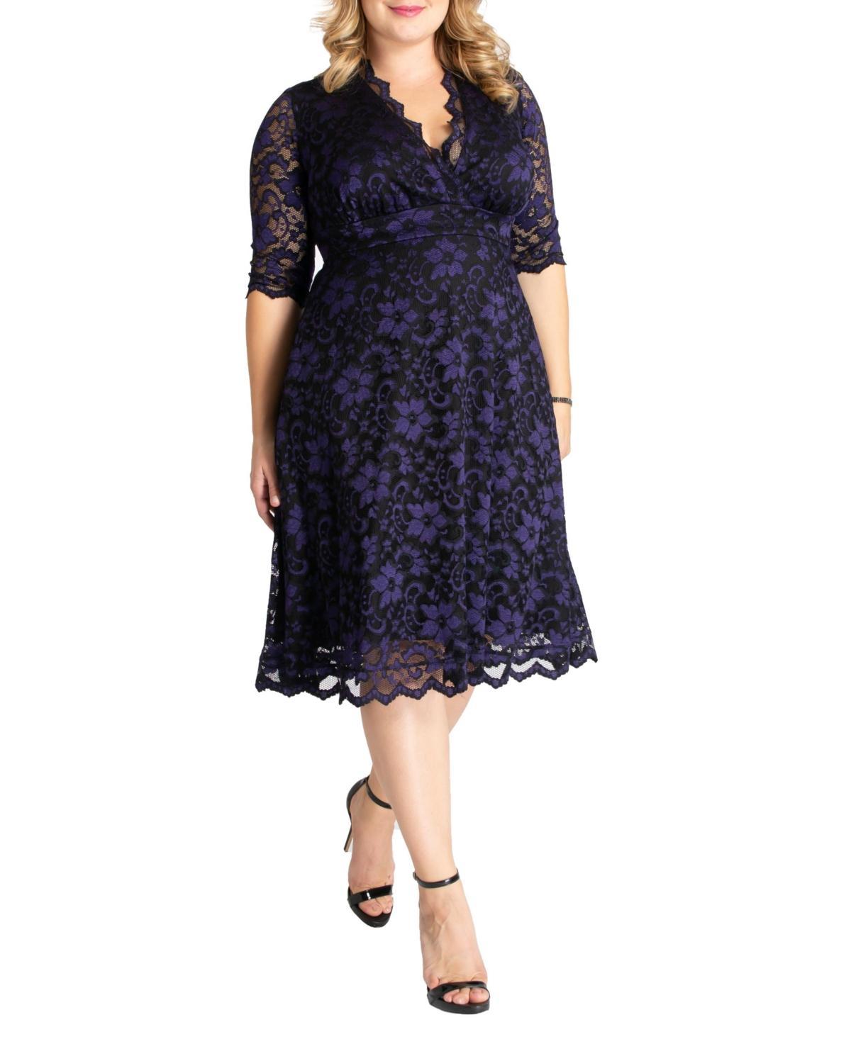 Womens Plus Size Mon Cherie Floral Lace Cocktail Dress Product Image