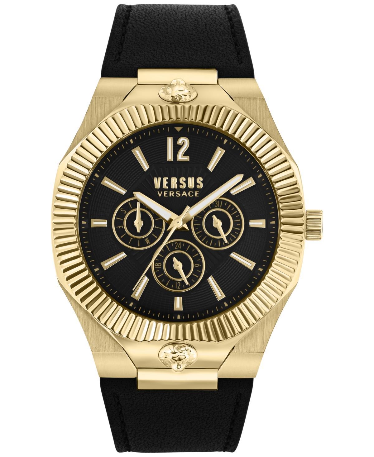 Versace Versus Versace Mens Echo Park Multifunction Black Leather Watch Product Image