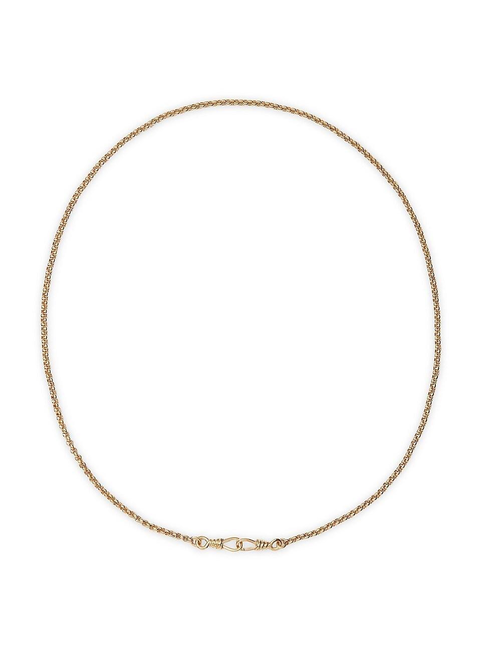 Womens Long Locked 14K-Yellow-Gold Vermeil Chain Necklace Product Image