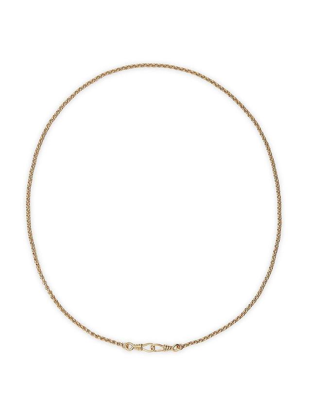 Womens Long Locked 14K-Yellow-Gold Vermeil Chain Necklace Product Image