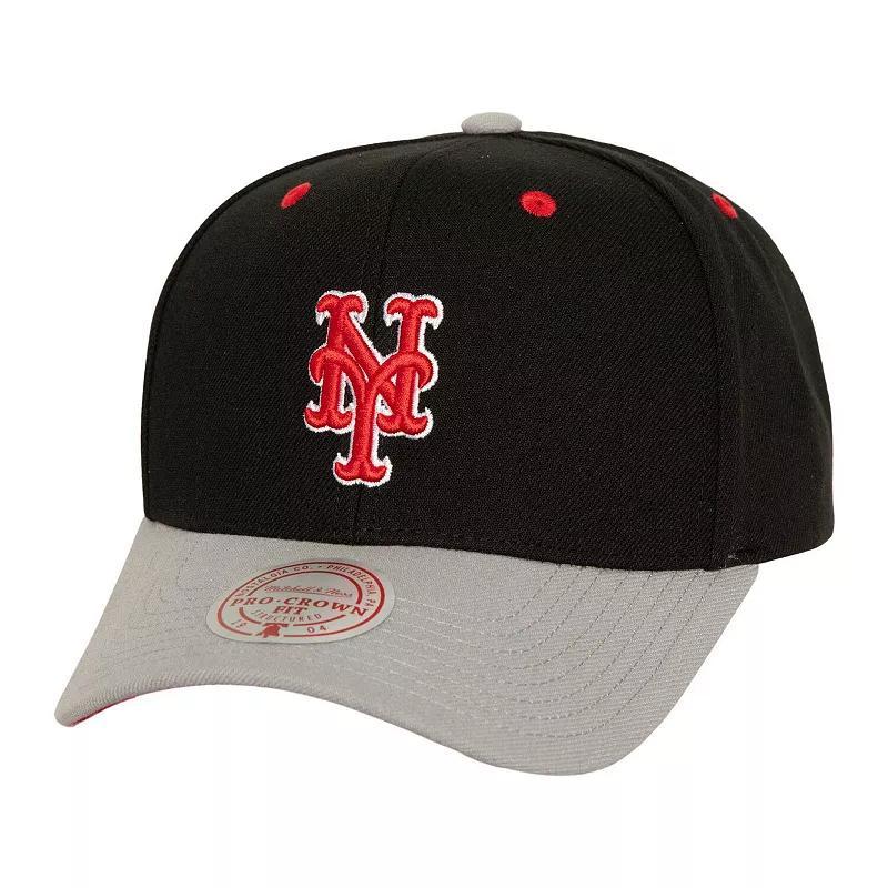 Mens Mitchell & Ness Black New York Mets Bred Pro Adjustable Hat Product Image