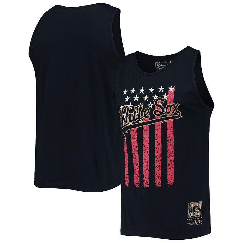 Men's Mitchell & Ness Navy Chicago White Sox Cooperstown Collection Stars and Stripes Tank Top Product Image