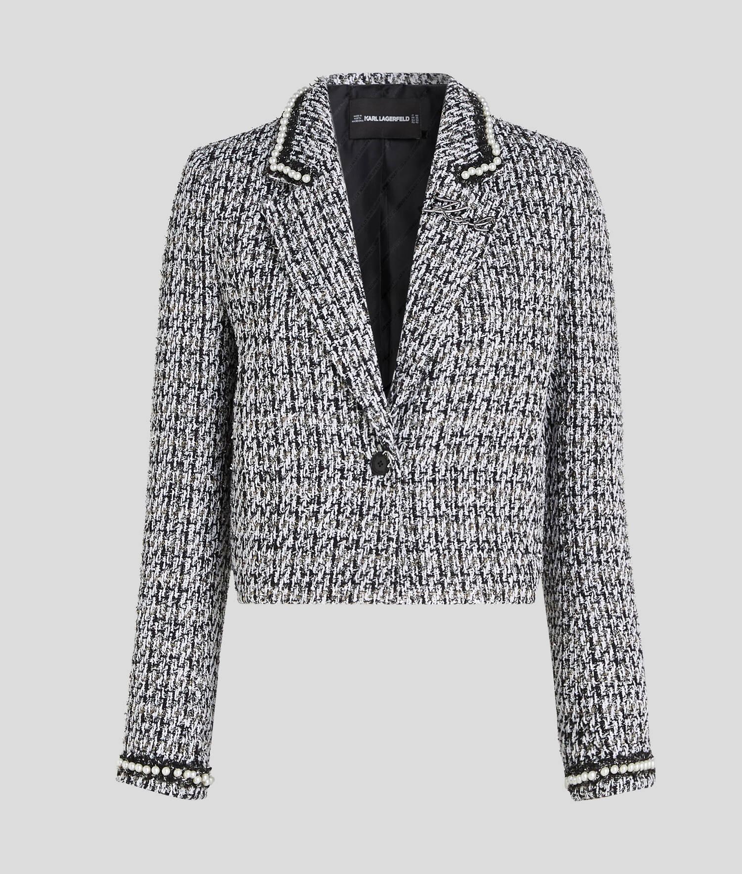 PEARL EMBELLISHED BOUCLÉ JACKET Product Image