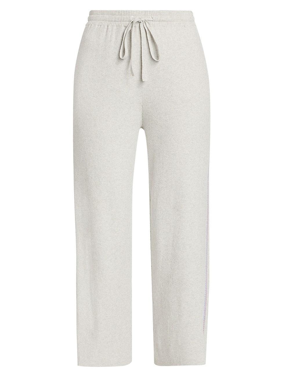 Cotton Cashmere Cropped Wide-Leg Pants Product Image