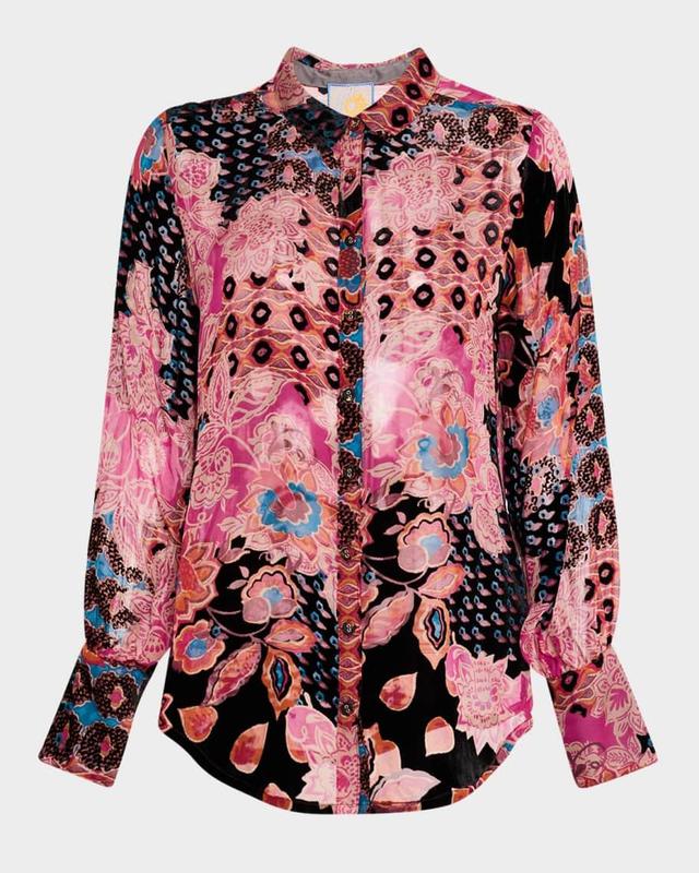 Yrene Button-Down Floral Blouse Product Image