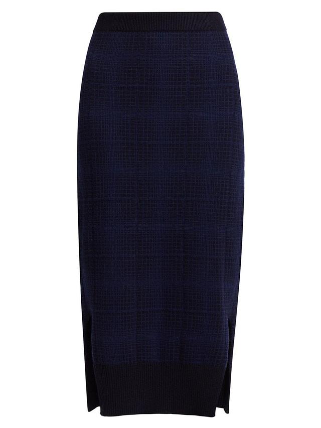 Womens Cashmere Plaid Skirt Product Image